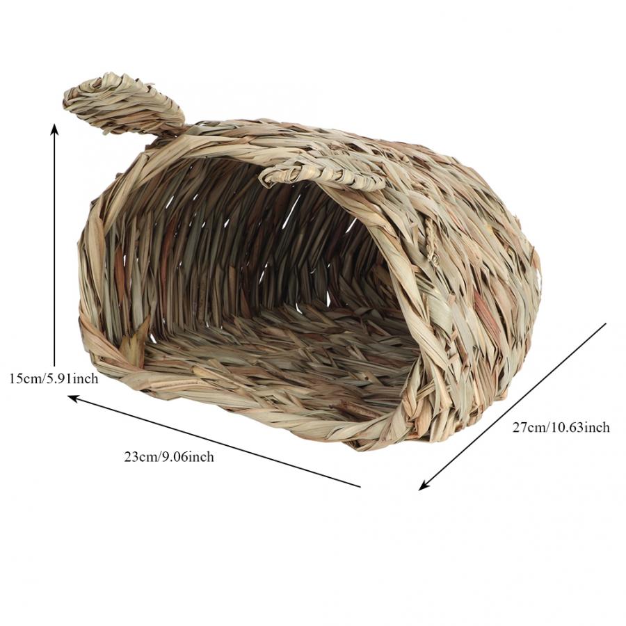 New Style Wood Bed Straw Braid Rabbit Head Shape Chinchilla Hamster Hedgehog Grass Warm House Nest Cute Animal Cages Tools