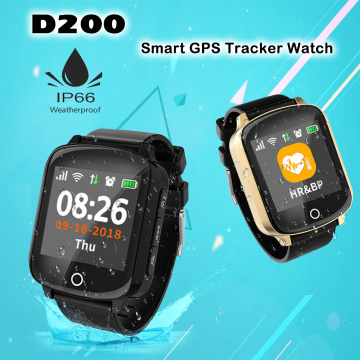 Smart Watch gps tracker D200 for old man Anti-lost GPS+LBS+Wifi Location Heart Rate Sensor GPS Locator Fall down alarm