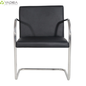 Genuine leather stainless tubular brno chair