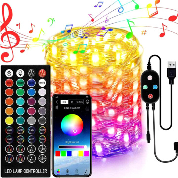 20m 200LED String Light Festoon Fairy Light APP Remote Control Color Changing Garland Home Christmas Party New Year Decor Lamp