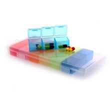 S-Dek Weekly Pill Organizer Portable Plastic Pill Box Colorful Pill Cases