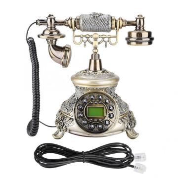 MS-5700D EU Rotary Dial Style Telephone Cord Landline Antique Telephone Home Office Telephone Desk Phone Old Fashioned Telephone