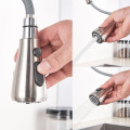 KitchenSpring Faucet W/ Pull Down ABS Spray Head Single Handle Hot and Cold Water Mixer Tap Ceramic Valve Deck Mounted