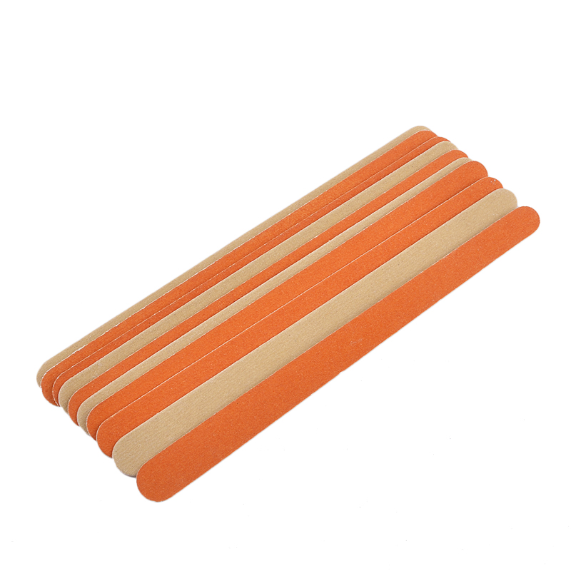 20pcs/lot Wood Nail File Orange Brown Double Side Nail Polish Blocks Sanding Buffer Tips Cuticle Remover Nail Care Tools