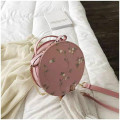Hot Sale Sweet Lace Round Handbags High Quality PU Leather Women Crossbody Bags Female Small Fresh Flower Chain Shoulder Bags