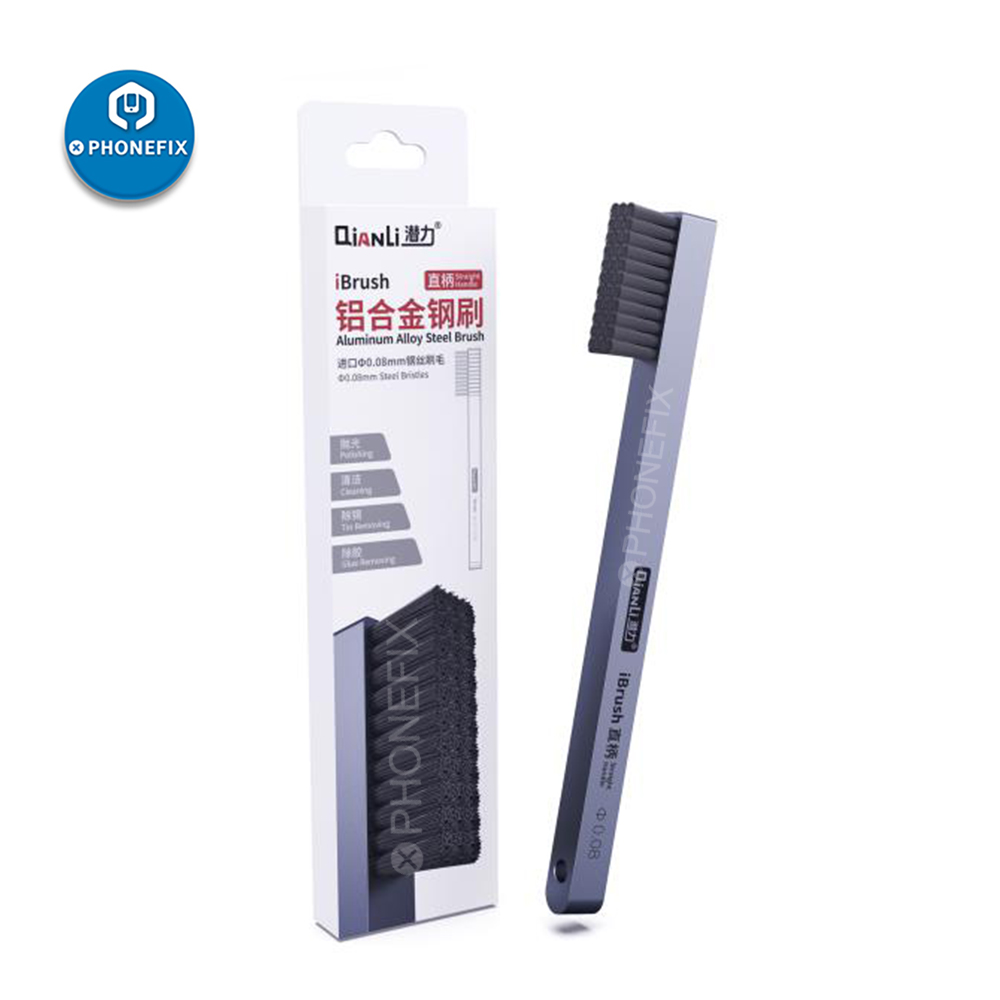 QianLi iBrush DS1102 Meticulous Steel Brush with Aluminum Alloy Handle Magnetizer for iPhone PCB CPU Soldering Repair Tool