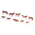 Set/10Pcs 1:87 HO Scale Horses Model Painted Animal Figure Layout Architecture