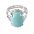 Gemstone Crystal Adjustable Ring Natural Stone Quartz Rings for Women Men Charm Rings Anniversary Birthday