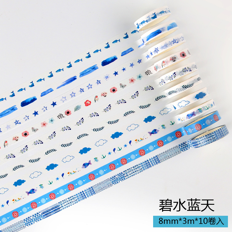 10pcs/lot Basic color series Bullet Journal Washi Tape set Adhesive Tape DIY Scrapbooking Sticker Label Masking Tape