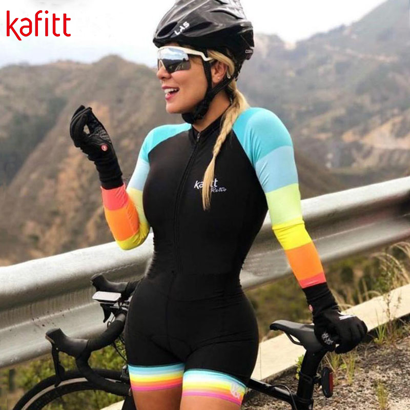 KAFITT triathlon cycling jersey suit ladies cycling sexy tight thin short-sleeved running swimsuit macaquinho ciclismo feminino