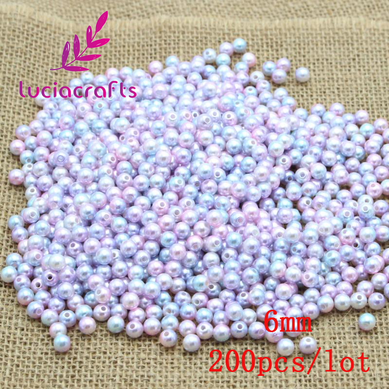 Lucia Crafts Loose Round Imitation Pearl Beads Garment Bags shoes accessories E0911