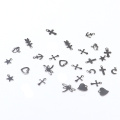 50pcs/lot Stainless Steel Assorted Lovely Moon Star Heart Anchor Cross Key Floating Dangle Charm for DIY Jewelry Making Crafts