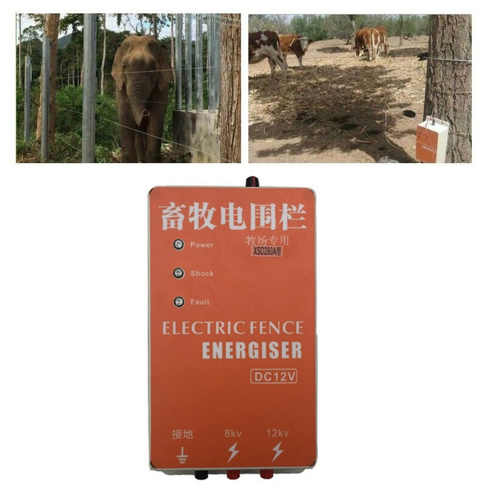 5/10/20KM Electric Fence Solar Energizer Charger Controller Animal Horse Cattle Poultry Farm Shepherd Alarm Livestock Tools