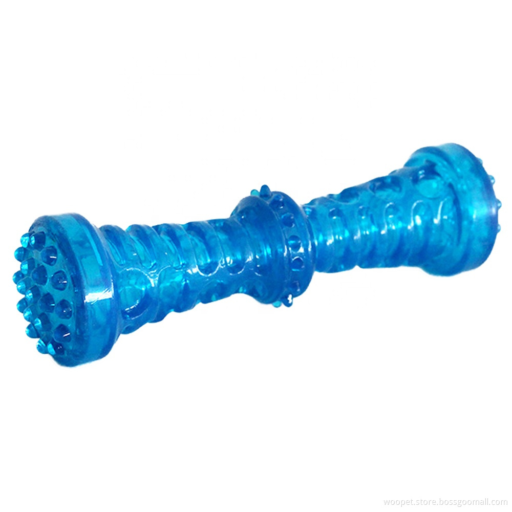 TPR Pet Products Squeaky Chew Barbell Dog Toy