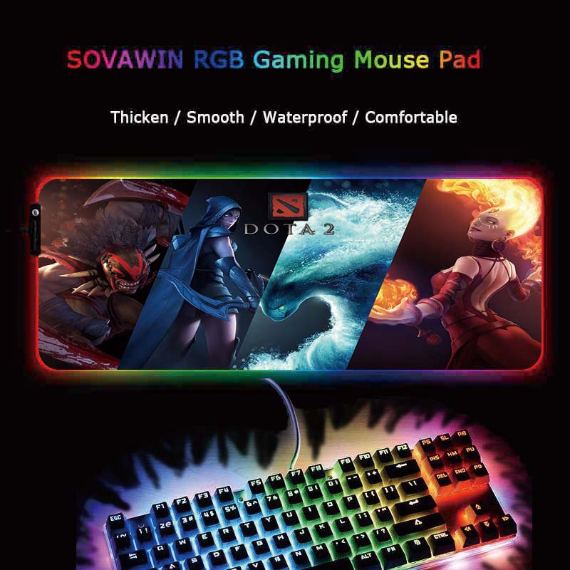 MRGBEST Gaming LED Large Gamer Mouse Pad RGB LED Lighting Backlit Computer Mat Rubber Keyboard Desk Pad For DOTA Dropshipping