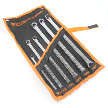 Aviation Wrench Set 6 Pcs Extra Long Double Ring Box End Spanner Strong Power Less Effort Metric 8mm-21mm