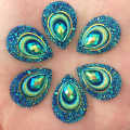 New 10PCS AB Resin teardrop Ore Peacock eye Flat back rhinestone children ornaments diy buttons crafts PF223