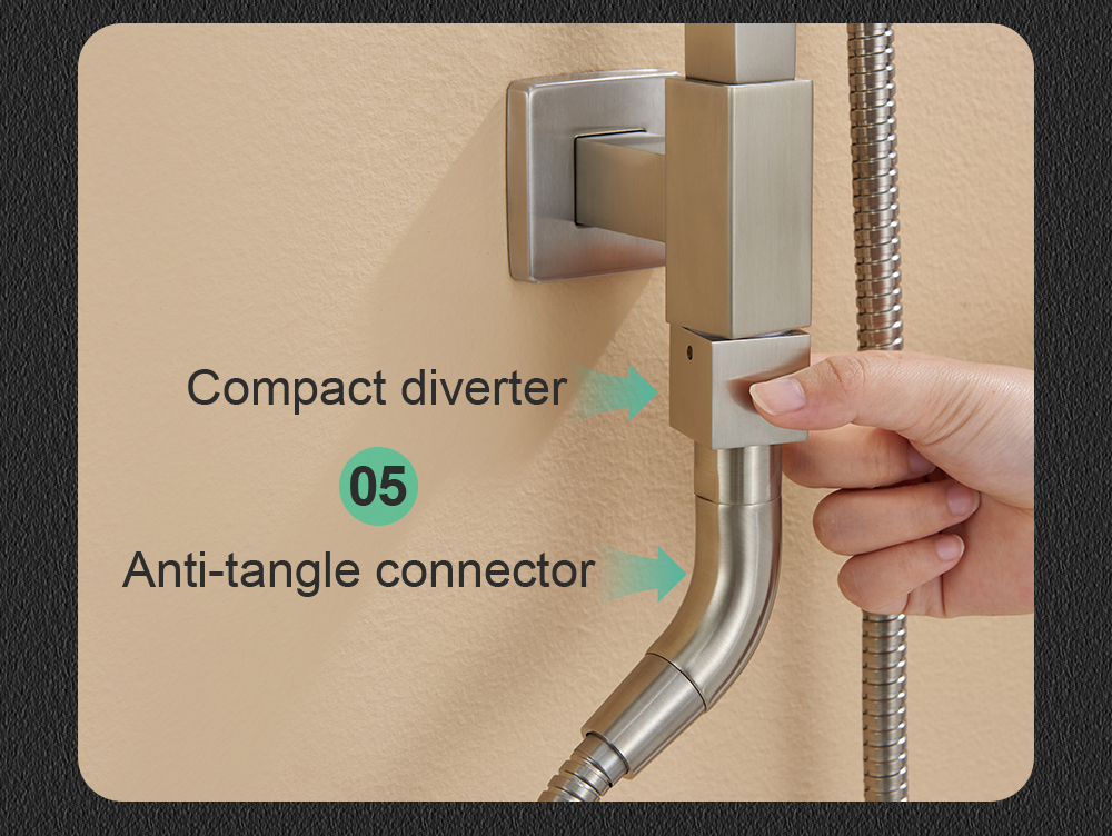 Rain Shower System In Brushed Nickel