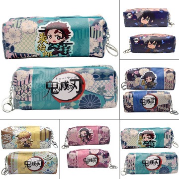 1pcs Anime Demon Slayer: Kimetsu no Yaiba Pencil Bag Zipper Canvas Students Pencil Bag Wallet Storage Bag Students Stationery