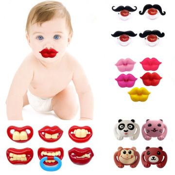 Baby Pacifier Red Kiss Lips Dummy Pacifiers Joke Prank Funny Silicone Baby Nipples Teether Soothers Pacifier Baby Dental Care