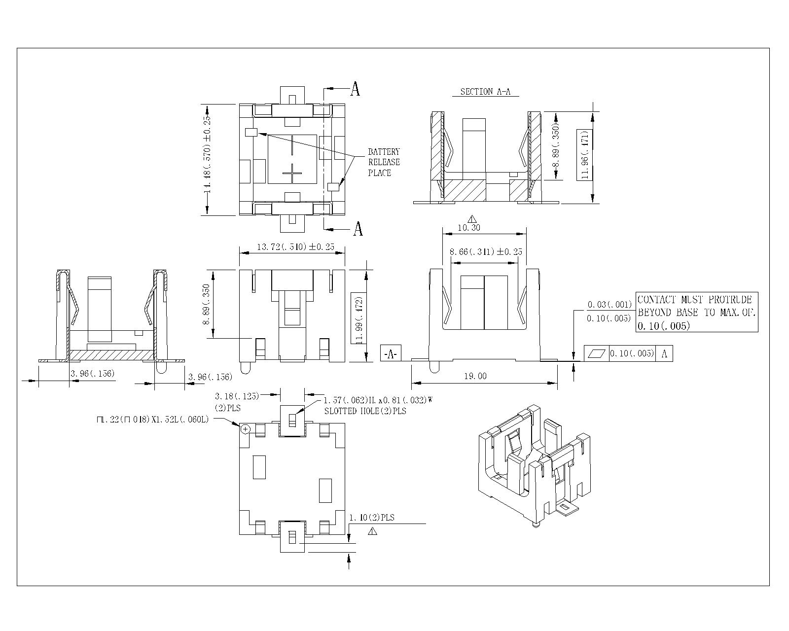 Coin Cell Holders FOR CR498A BT-M-G0-R-CR498A