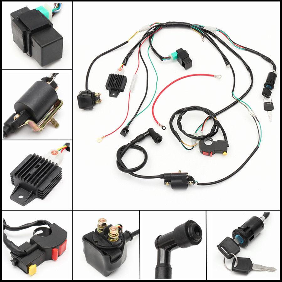 Motorcycle Ignition Tool Wiring Harness 50 70 90 110 CC CDI Wiring Harness Coil Assembly for ATV Electric Quad Kit Motorbike