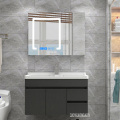 509 82/92/102/112/122cm Solid Wood Wall Mounted Cabinet Modern Bathroom Multifunctional Defog Lighting Smart Mirror Cabinet 220V