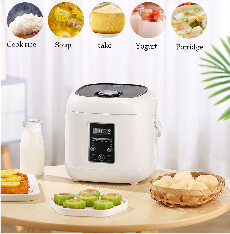 Mini Portable Rice Cooker 2L Intelligent Electric Cookers Food Steamer Cooking Pot Fast Heating Lunch Box 24H Appointment