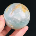 55-67mm Natural Caribbean Calcite Crystal With Geode Ball Polished Healing From Chakra