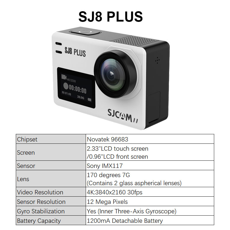 Action Camera Original SJCAM SJ8 pro 4K sj8 plus Action camera sj8 air 1296P Wifi Waterproof 2.33 Touch Screen Outdoor Sports DV