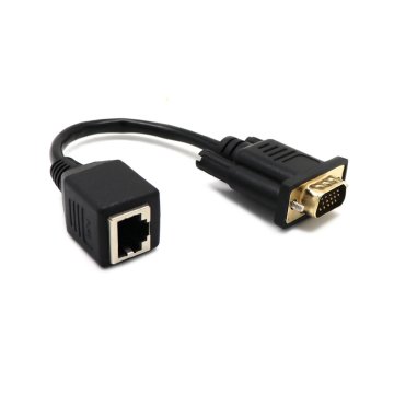 0.15 Meters VGA Extender to Lan Cat5 Cat5e RJ45 Converter Ethernet Adapter Cable Black Male Female Extender Adapter Other(other)