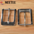 Meetee 40mm Wide Solid Stainless Steel Belt Buckle Brushed Pin Buckles Metal Cowboy Jeans Belts Head Accessory for 38mm Belt