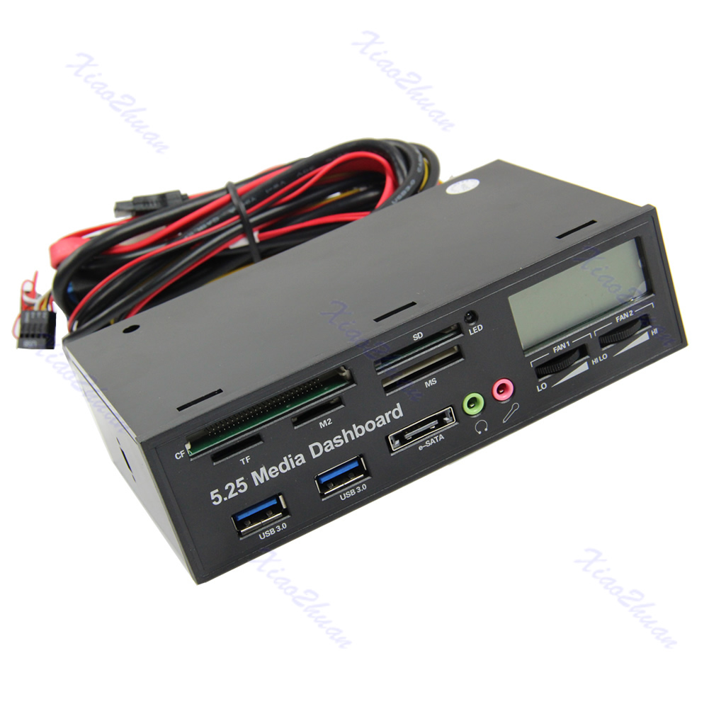NEW USB 3.0 All-in-1 5.25 Muiti-function Media Dashboard Front Panel Card Reader