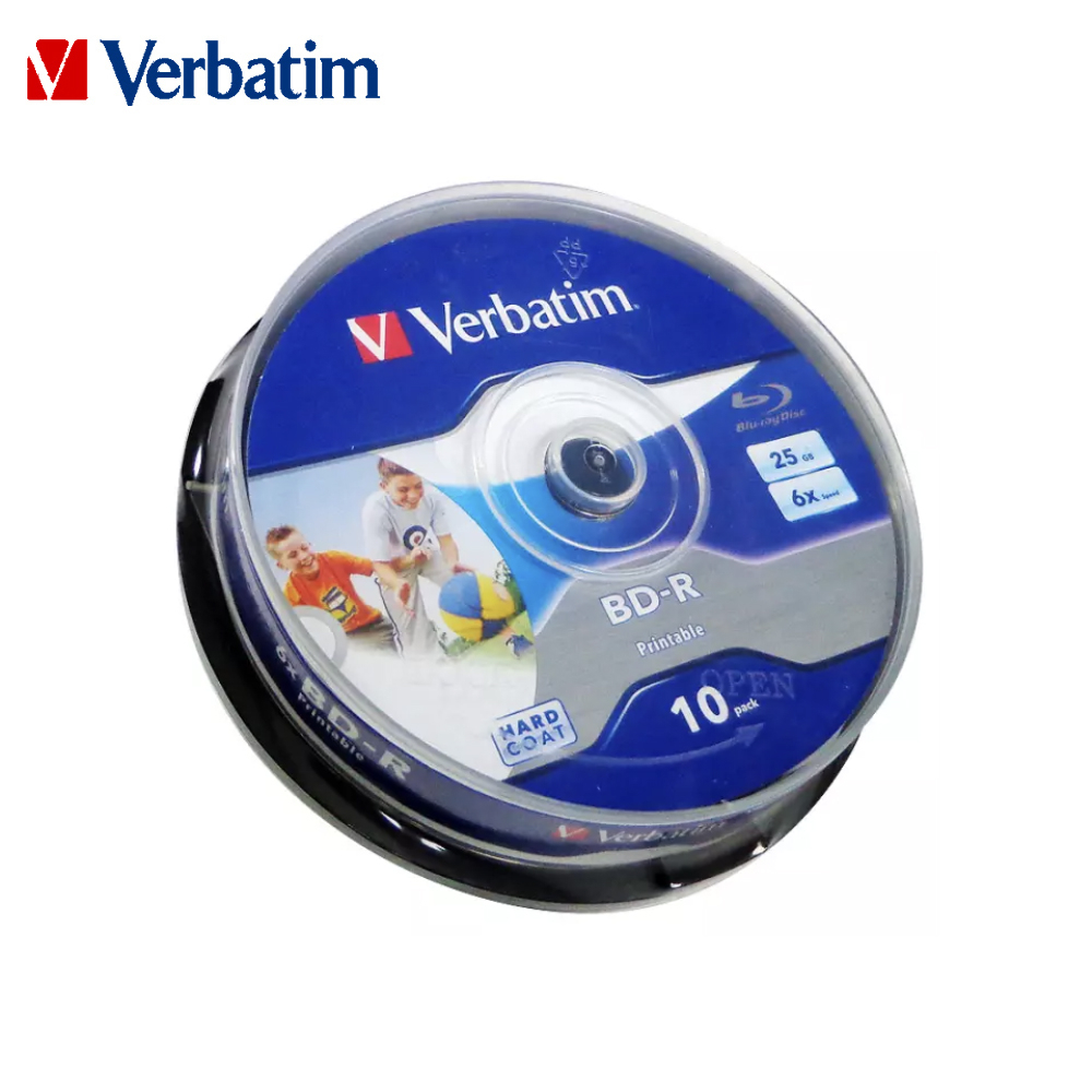 Original Verbatim 6X Blu-ray BD-R 25GB Blank Disc Recordable Media Unprintable Lots Blue Ray Disk Compact Storage blu ray player