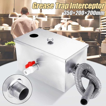 350*200*200mm Stainless Steel 8LB Grease Trap Interceptor Oil Water Separator For Restaurant Kitchen Waste Water Treatment Tools