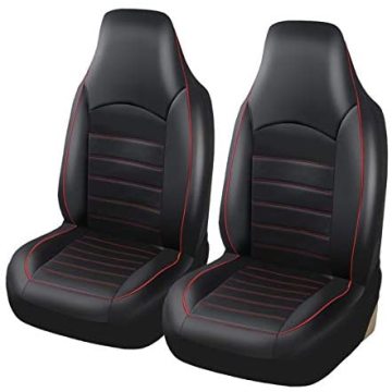 Universal PU Leather Car Front Seat Covers High Back Bucket Seat Cover Fit Most Cars, Trucks, SUVS, 2 PCS Auto Seat Covers