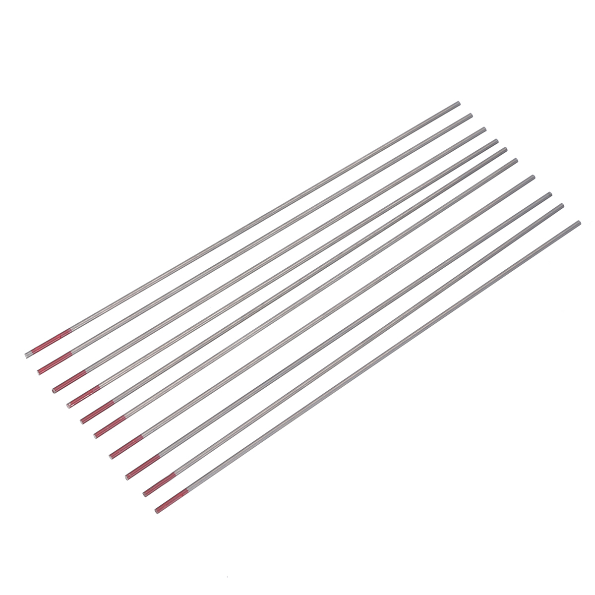 10Pcs TIG Welding Tungsten Electrodes Rod Mayitr 2% Thoriated Tungsten Electrode 1.6x150mm WT20 Red for Welding Carbon Steel