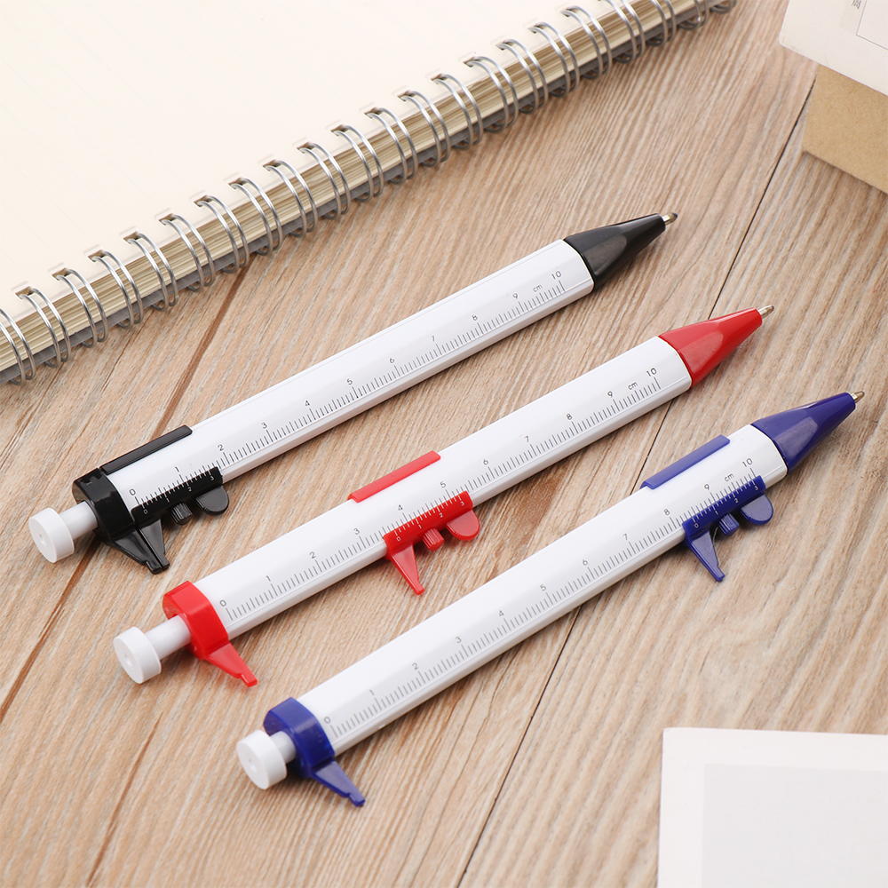 1 Pcs 0.5mm Ballpoint Pen Multi-function Vernier Caliber Roller Pen Measuring Tool Scale Ruler Pen Writing Instrument Stationery