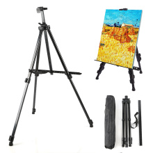 Easel Stand, Artist Easels for Display, Aluminum Metal Tripod Field Easel with Bag for Table-Top/Floor/Flip Charts, Black Art