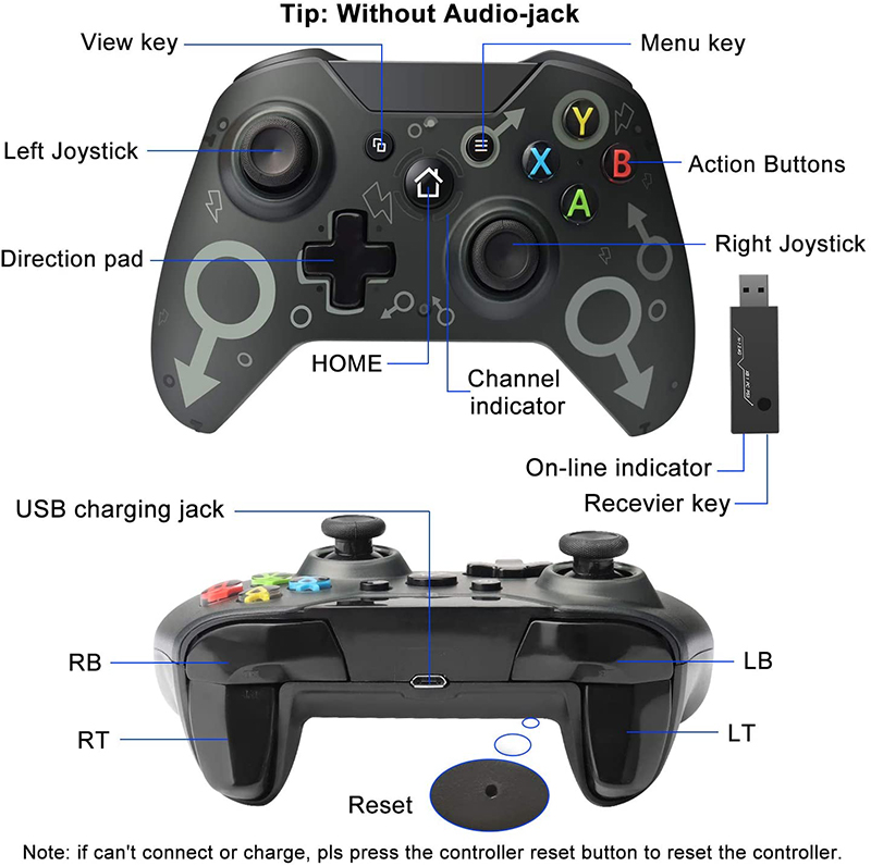 Wireless Android Gamepad 2.4GHZ Wireless Joystick Game Controller Bluetooth Joystick For Mobile Phone Tablet TV Box For Xbox One