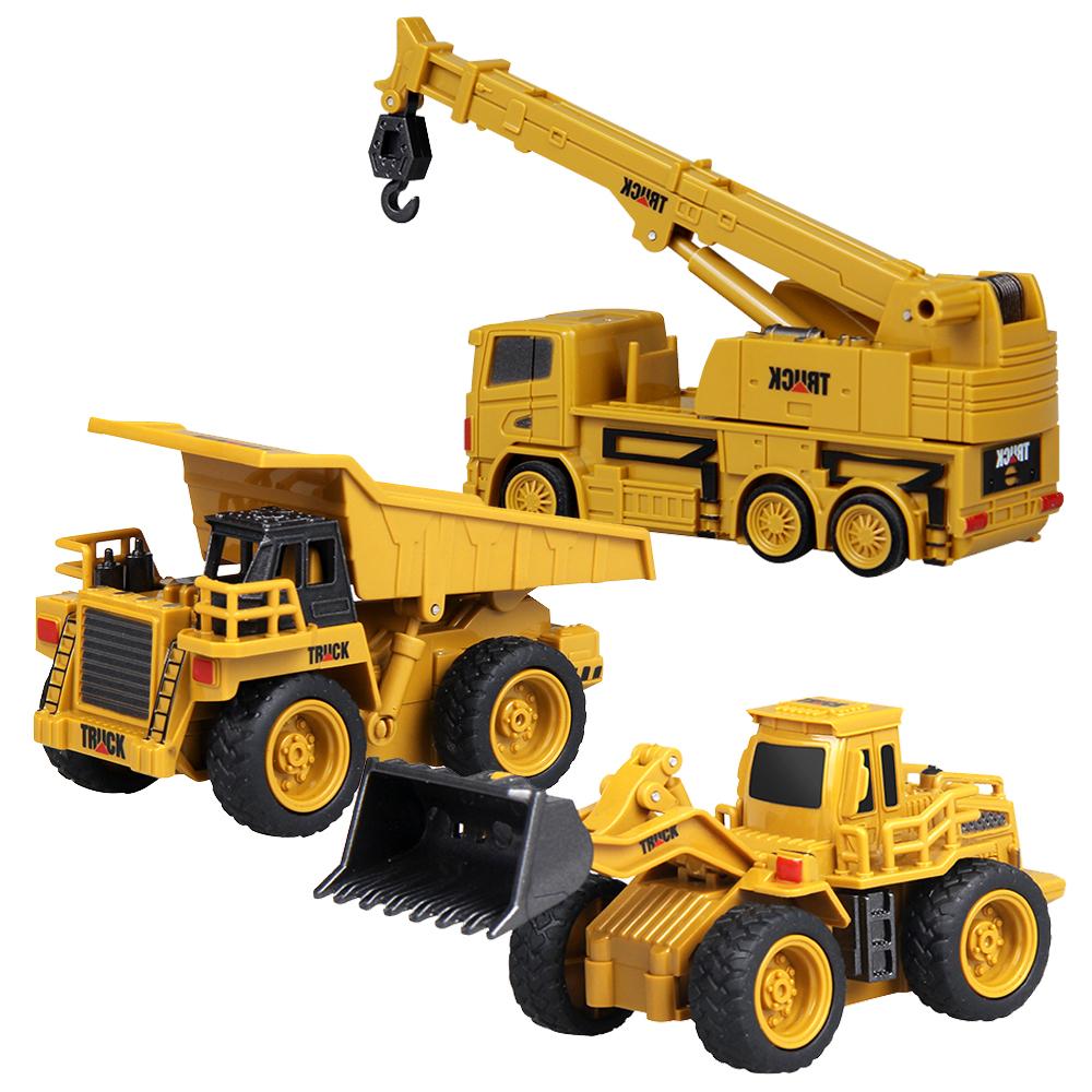 Shenqiwei 8028 1:64 4CH RC Dump Truck RC Excavator RC Crane Truck Mini RC Truck Gift Toy for Kids