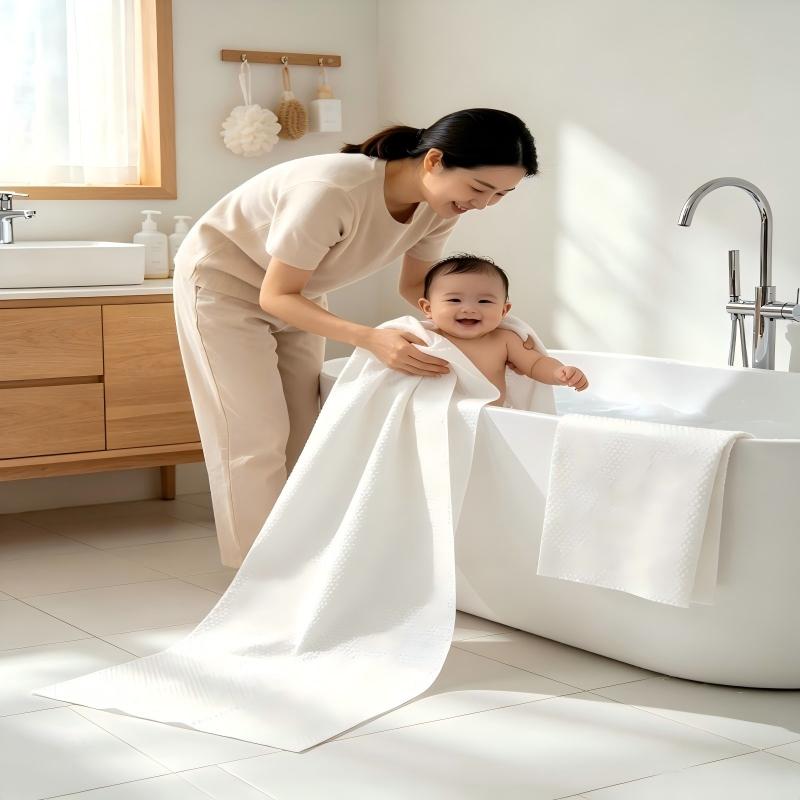 Thick disposable bath towel