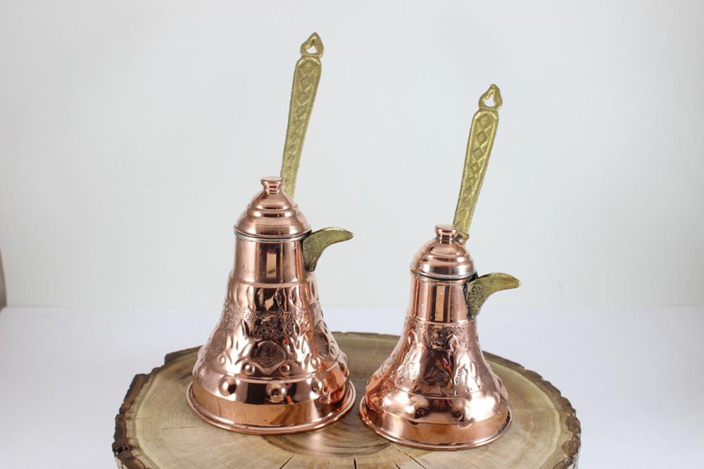 Handmade Turkish Copper Coffee Pot Chiselwork Cezve Jezve Jazzva Briki Heavier