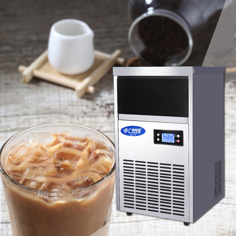 220V Stainless steel body Ice maker Tea shop Ice cube machine Cafe Ice maker Commercial Fully automatic Square ice machine