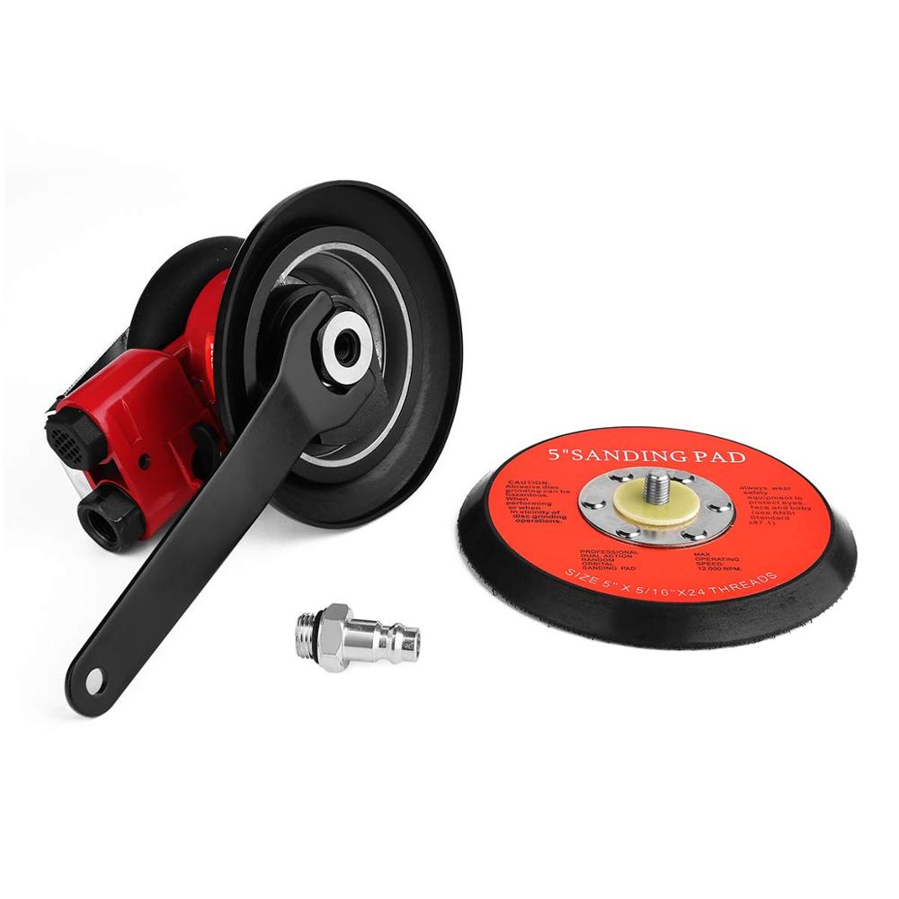 STARY 5 Inch Air Random Orbital Palm Sander Dual Action Pneumatic Sander with Speed Regulation Pneumatic Tool