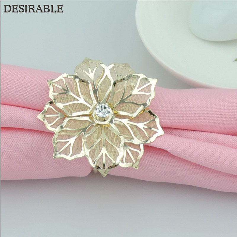 DESIRABLE High-Grade Napkin Ring 10Pcs Home Hotel Restaurant Wedding Special Delicate Bauhinia Napkin and Mouth Cloth Decoration
