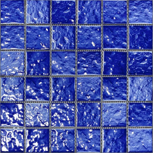 Ceramic Wave Style Mosaic Swimming Pool Blue Tiles