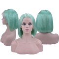 Blue green 13x4 lace front bob wig