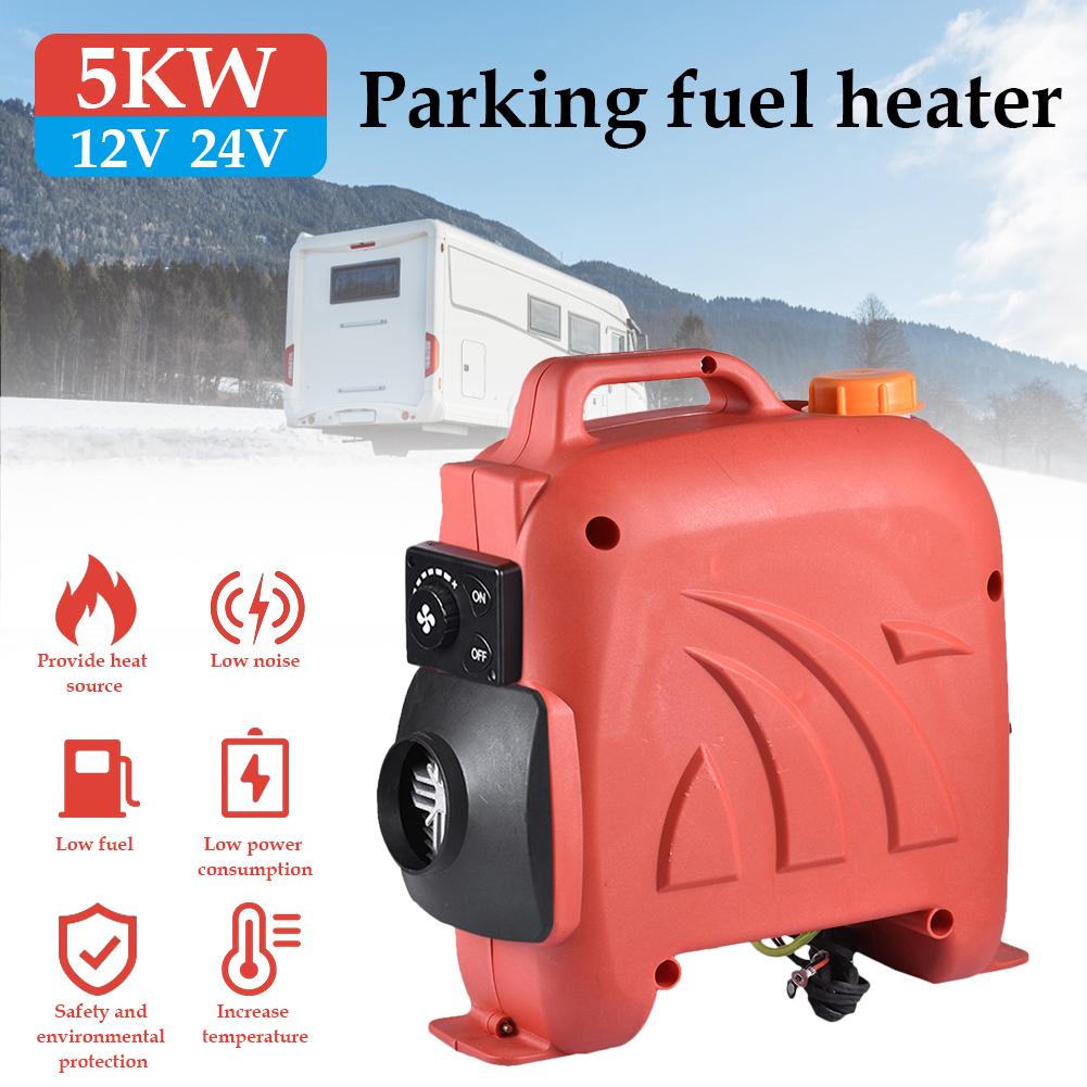 5KW 12V Diesel Air Fuel Heater Low Noise Low Fuel Knob Switch Parking Fuel Air Heater Single Hole Car Heater For RV Truck