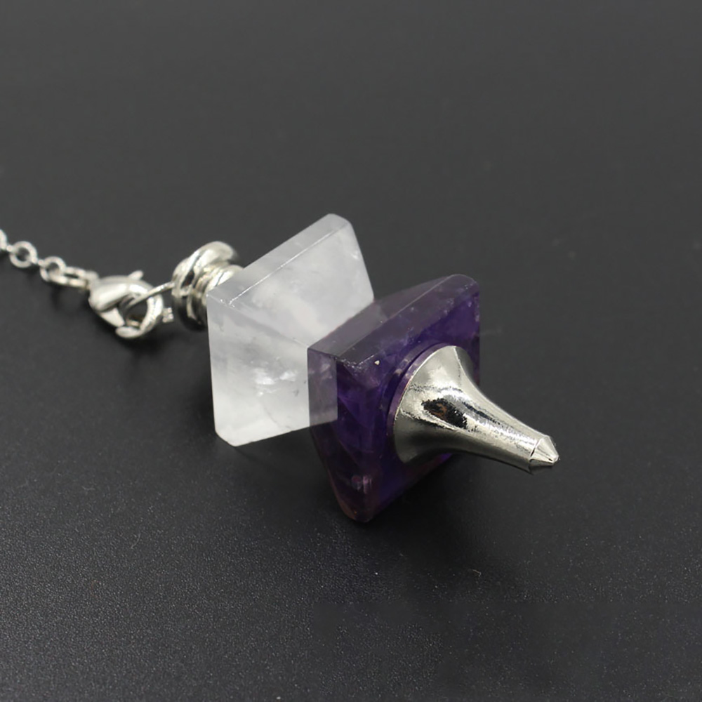 Healing Crystal Necklace 7 chakras natural aura spirit pyramid pendulum gem quartz jewelry for men and women